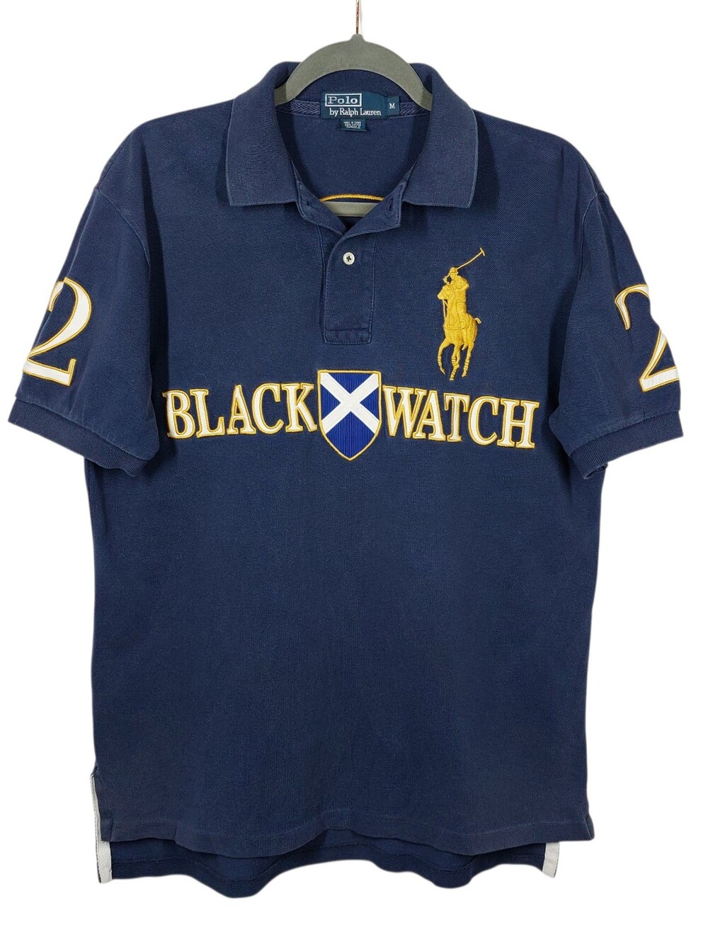 Ralph Lauren Polo Blackwatch #2 Big Pony Shirt Men's Medium Faded Navy Blue